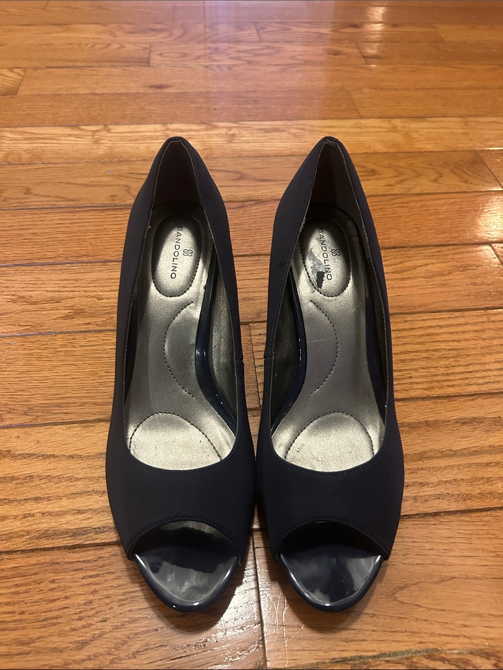 Bandolino Navy Open-Toe Pumps